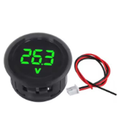 Car Voltage Gauge LED Digital Display Waterproof Voltmeter Round Panel Voltage Meter Volt Detector Tester 1