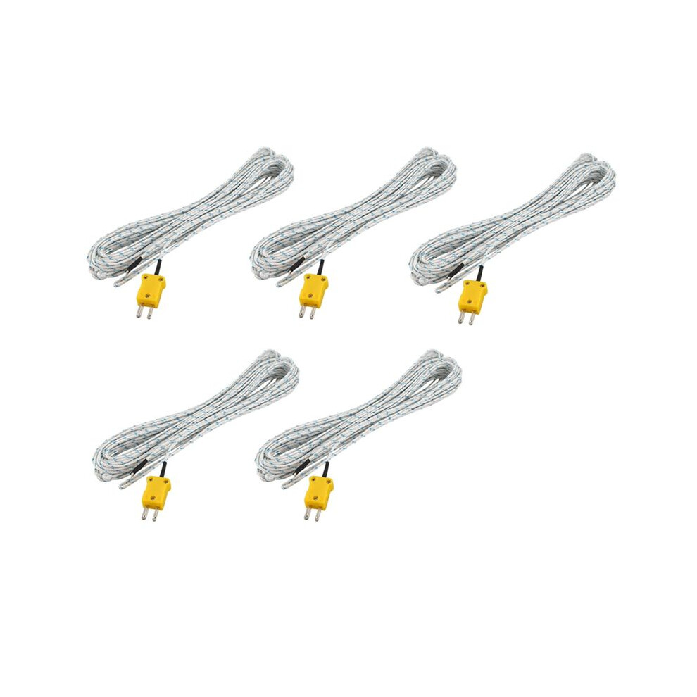 5X -50-250 Celsius K Type 10M Cable Temperature Sensor Thermocouple Probe White 6031569293316