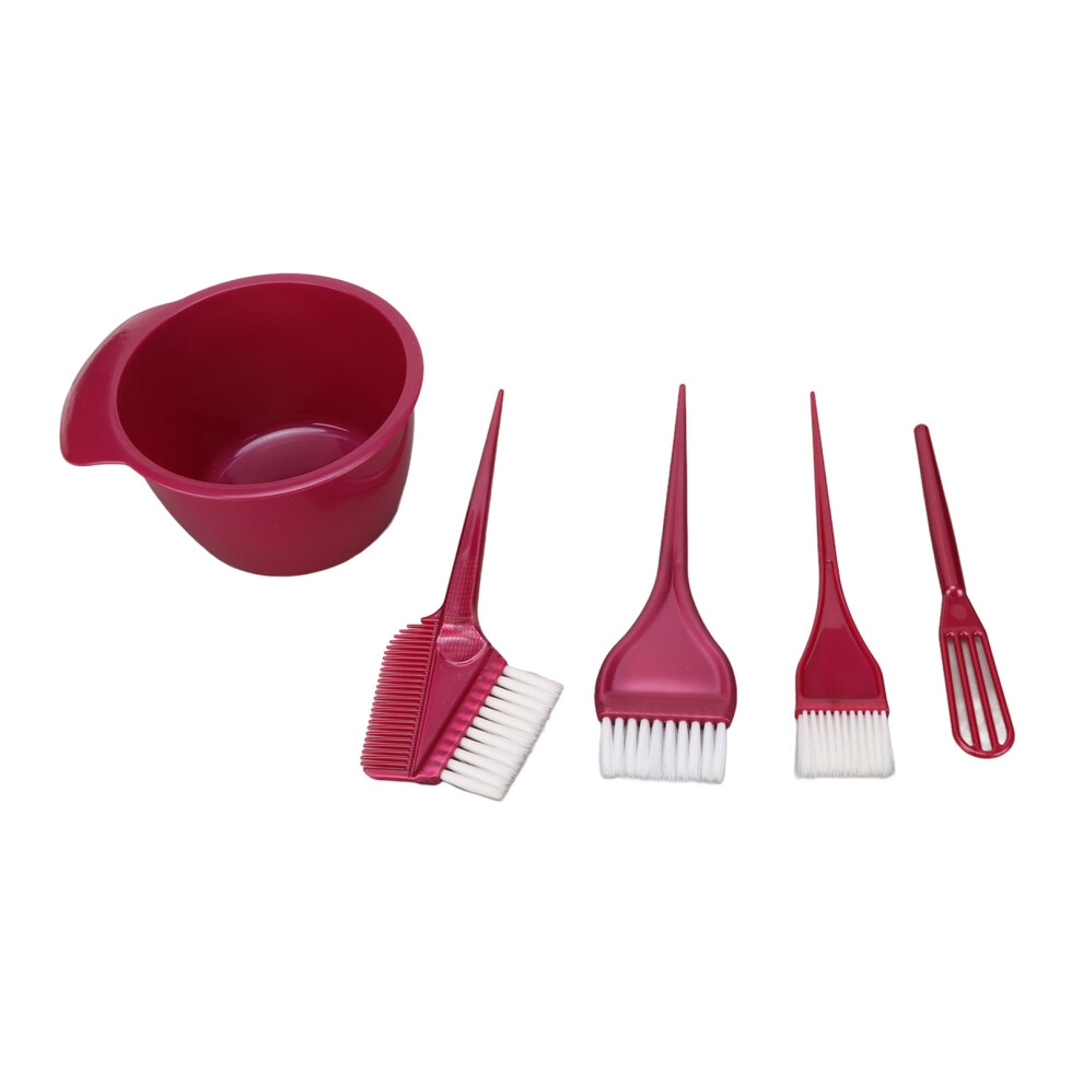 5pcs Hair Dyeing Brush Kit Nylon Fiber Mixing Bowl Pointed Handle Tools
