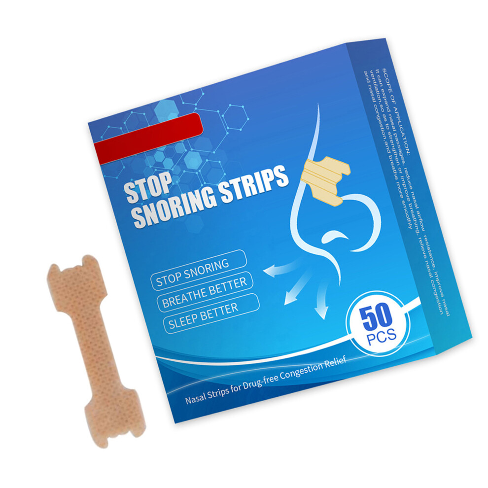 50PCS Nasal Snoring Strips to Relieve Nose Congestion & Improve Breathing