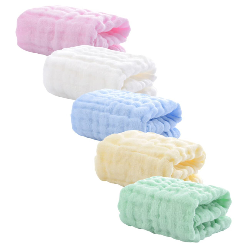 5Pcs Cotton Burp Towels Multi Layer Saliva Towels Soft Absorbent Face Cloths for Newborn Care