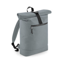 (One Size, Pure Grey) BagBase Unisex Recycled Roll-Top Backpack