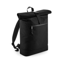 (One Size, Black) BagBase Unisex Recycled Roll-Top Backpack