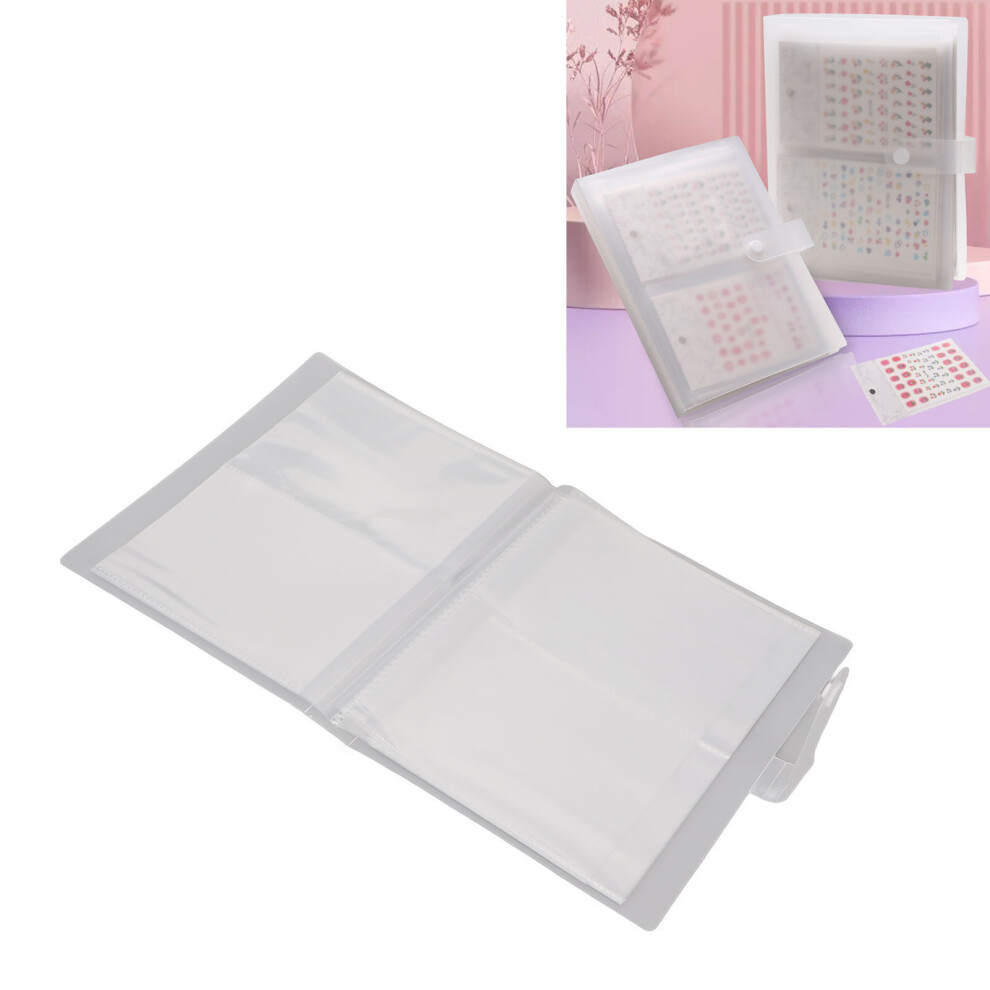 Nail Art Sticker Storage Book 80 Slots Large Capacity Frosted Transparent