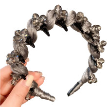 Tissu à la mode haut crâne dérive bandeau denté-Argent