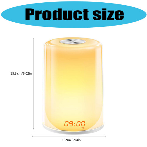 Réveil LED moderne à couleur changeante, lumière de réveil avec 2