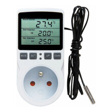 Digital termostatudgang til temperaturkontrol, avanceret varme- og kølekontrol med baggrundsbelyst LCD-display, timerregulator til krybdyrinkubator,
