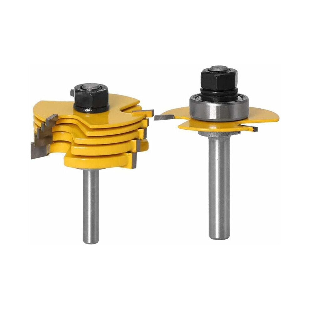 Router Bit Set For Woodworking Projects, Heat Resistant Coating Anti-Kickback Design, Carbide Blades Industrial Grade 6-Piece Collection For Smooth 9405630345568
