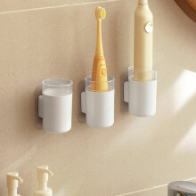 Soporte magnético de pared para cepillo y pasta de dientes, ahorra espacio, fácil instalación, diseño autodrenante, no requiere perforaciones