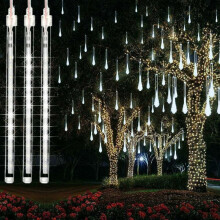 Lumières scintillantes, projecteurs de douche blancs en forme d'étoile filante, étanches IP65, 30 cm, économes en énergie avec un angle