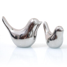 Statues d'animaux exquises, décoration pour le salon et la chambre, fabriquées à la main avec précision (2 oiseaux en porcelaine blanche)