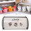 Vintage Bread Box with Flip Top Closure, Practical Organizer Metal Storage Container for Kitchen, Roll Top Bread Bin Easy to Access Rustic Holder for 3