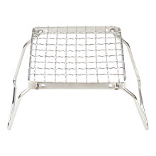 Grelha dobrável em aço inoxidável, suporte portátil para cozinhar ao ar livre, grelha resistente para fogueira, suporte compacto para churrasco