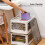 Folding Storage Box with Removable Wheels, Stackable Plastic Storage Bin with 5 Sides Can Be Opened Rounded Corner Design for Living Room Bedroom 4