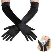 Esti kesztyűk nőknek, Esti kesztyűk, Szatén kesztyűk, Jelmezkesztyűk, Elegáns és gyönyörű hosszú kesztyűk, Esküvői kesztyűk