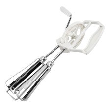 Batedor de Ovos Rotativo para Utensílios de Cozinha, Batedor Manual de Aço Inoxidável com Função Auto-Rotativa, Design Ergonômico Antiderrapante