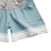 Light Blue M Maternity Denim Shorts, Thin Soft Breathable Summer Drawstring