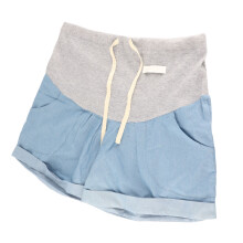 Pregnancy Support Maternity Denim Shorts - Breathable Drawstring M