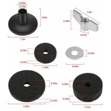 Kit de 21 pièces de coussinets en feutre pour tom tom Accessoires de support de cymbale antidérapants de rechange