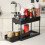 Large Capacity Under Sink Organizer, Black, PP Material, Slide-Out Baskets 6