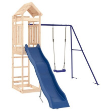 Spielplatz im Freien mit Schaukeln, Rutsche, robusten Spielgerüsten, Garten-Spielzeug 249 x 349 x 238 cm aus massivem Kiefernholz