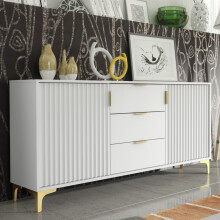 Sideboard 140cm Tide Crest - White & Gold