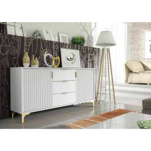 Sideboard 140cm Tide Crest - White & Gold 1