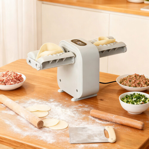 Electric Dumpling Machine Duals Head Design Leak Proof Sealing 1