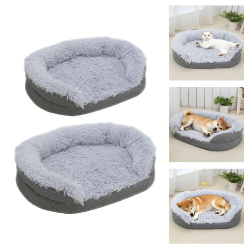 Winterwarmes Plüsch-Hundebett, Haustier-Schlafsofa mit-M 2