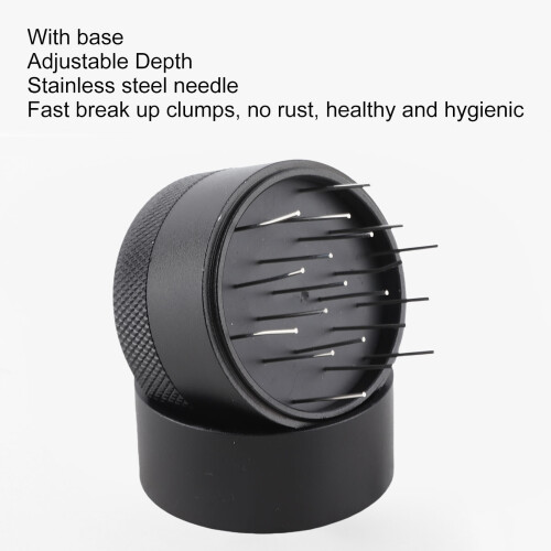 Rustproof Stainless Steel Coffee Needle Distributor with Base, 180-230g 2