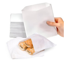 Greaseproof Paper Food Bags 6'x6' Pack of 100, 100% Grease Resistant for Bakery, Snacks