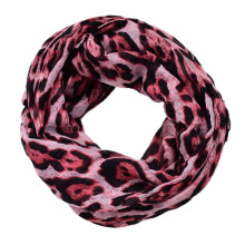 Convertible Leopard Print Scarf Neck Warmer Head Wrap-Red