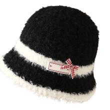 Kids Ushanka Head Wrap Thicken Furry Bucket Hat for-Black M