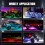 8pcs Multicolor LED Rock Lights Water Resistant 24-Key Bluetooth APP Controller 7