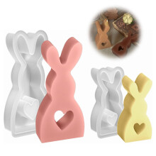 Påskdekoration, Silken3D kanin silikonform för hantverk, återanvändbar och livsmedelsklassad silikon, perfekt för påskdekorationer (set om 2)