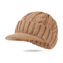 Casquette nervurée à isolation thermique, chapeau d'hiver-Kaki