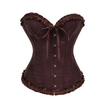 Corset Bustier sans bretelles réglable, détail en-marron M