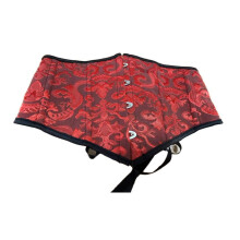 Corset brodé de luxe pour femmes, soutien du-noir rouge XXL