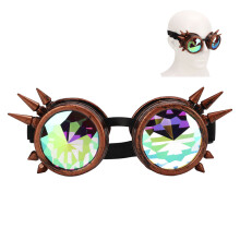 Halloween-Kaleidoskop Rave-Brille Regenbogen-Kristalllinsen Verstellbar Psychedelic Lila Bronze