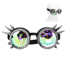 Halloween-Kaleidoskop-Rave-Goggles Regenbogen-Kristalllinsen Verstellbar Steampunk