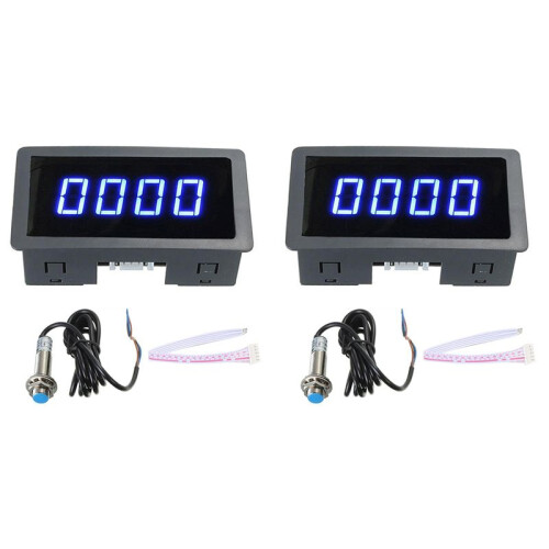 2X 4 Digital LED  Tachometer RPM Speed Meter+Hall Proximity  Sensor NPN