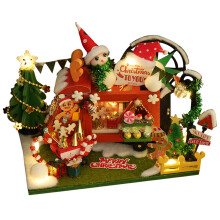 Kit de maison de poupée miniature à monter soi-même avec éclairage LED, modèle 3D en bois, jouet créatif pour une chambre avec des détails
