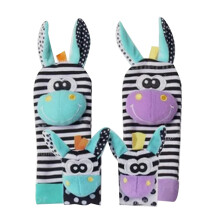 Baby Rattle Socks for Sensory Development, Early Learning Tools in Soft Safe Material, Enhancing Hand-Foot-Eye Coordination & Color Cognition,