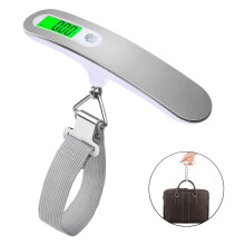 110 lb Digitale Gepäckwaage, Weiß, 50 kg, Tragbare Reisewaage