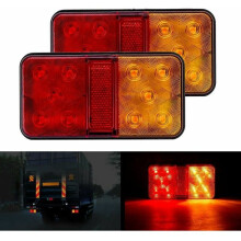 Multifunctioneel 12V DC LED-achterlicht, schokbestendig, opbouwmontage, rij- en remindicator, IP65 waterdicht, met 20 LED's, eenvoudige installatie.