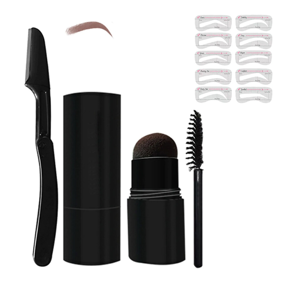 Eyebrow Stencil Kit & Brow Stamp, Cruelty-Free Eye-brow Definer With Waterproof And Sweatproof Makeup, Easy-to-Use Stamping Tool For Women (10