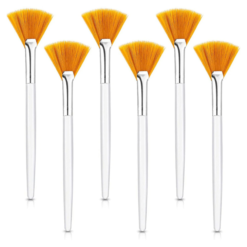 Golden Portable Design Makeup Brushes, Multi-Use Brushes For Soft Touch And Radiant Complexion, 6 Pieces With Clear Handle For Skincare And Makeup