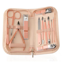 Étui portable en cuir, kit de manucure professionnel multi-usages, outils en acier inoxydable, design ergonomique, haute qualité pour les mains,