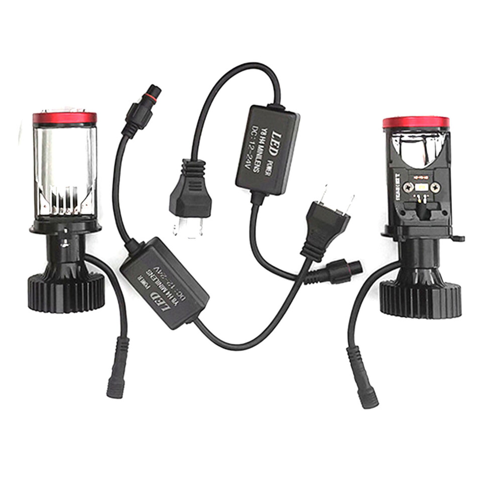 Motorcycle Led Headlight Bulb Fisheye Aluminum 12-24V High Low Beam Y8-H4 9461372121877