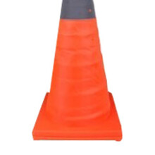 Collapsible 45cm Traffic Cone with Reflective Collar for Road Safety